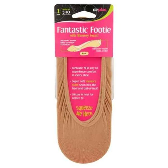 Airplus Women's Fantastic Footie with Memory foam, Tan - Picture 1 of 9